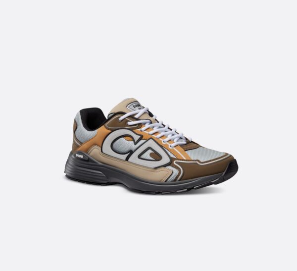 B30 SNEAKER Gray mesh with brown, orange and beige technical fabric