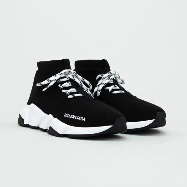 Balenciaga Speed Knit Lace Sock Black White (W)