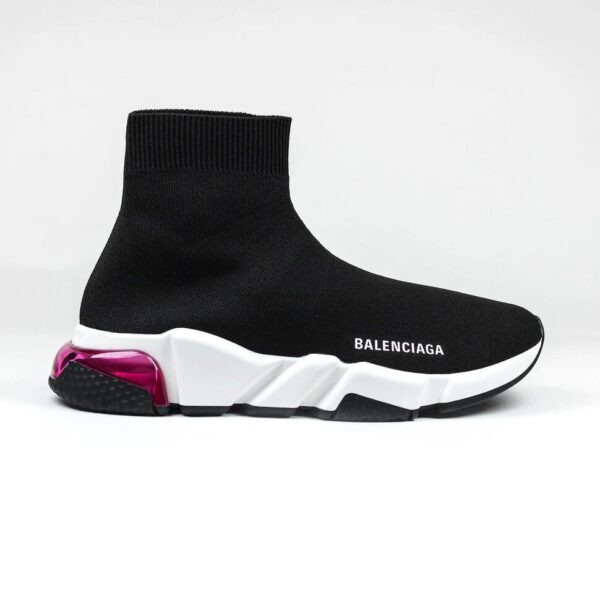 Balenciaga Speed Knit Sock Clear Sole Black Pink White