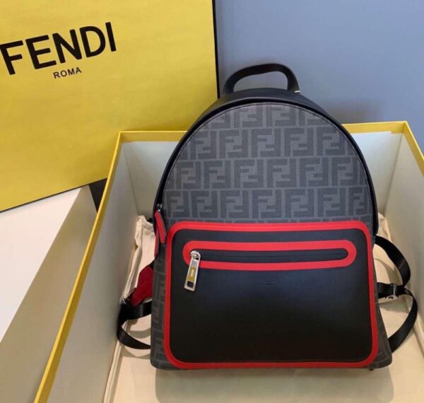 Fendi Grey Fabric Backpack