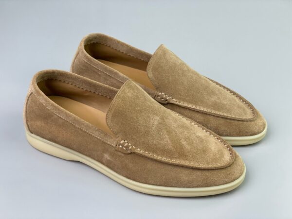 Loro Piana Brown Suede Summer Walk Slip On Loafers