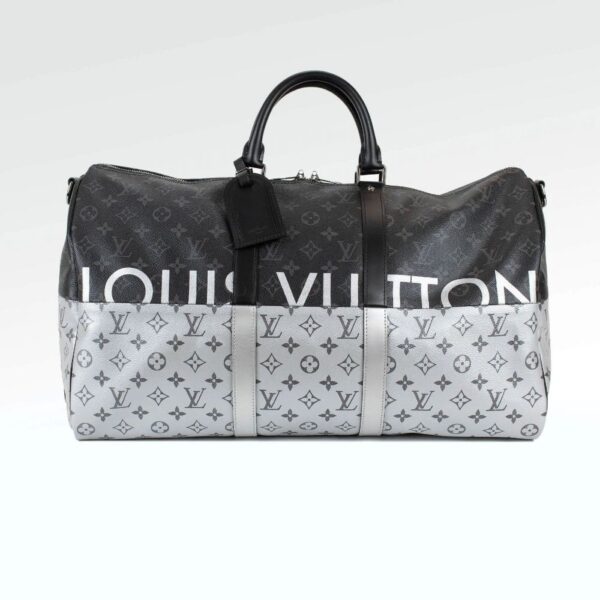 Louis Vuitton Eclipse Silver Split Monogram Keepall 50